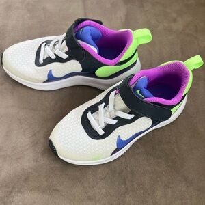 Nike Kids Sneakers - White, Purple, and Green